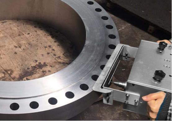 Dot peen flange marking