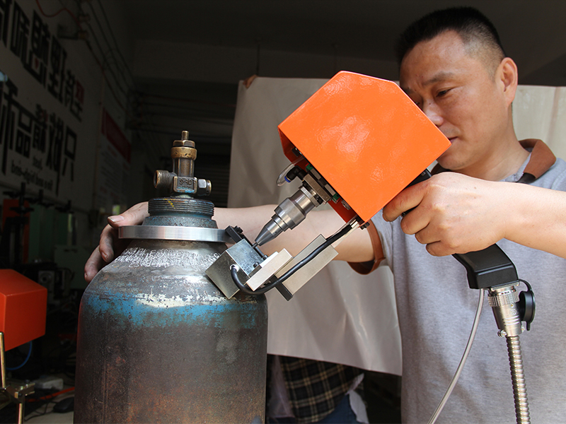 Hand-held cylinder marking scene