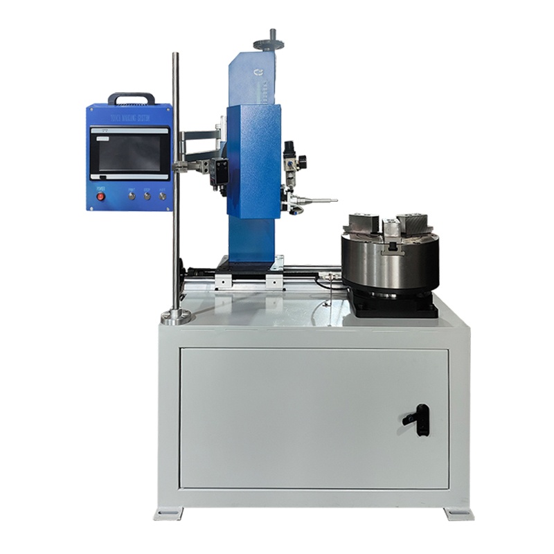 Compact Desktop Flange Dot Peen Horizontal Rotary Marking Machine