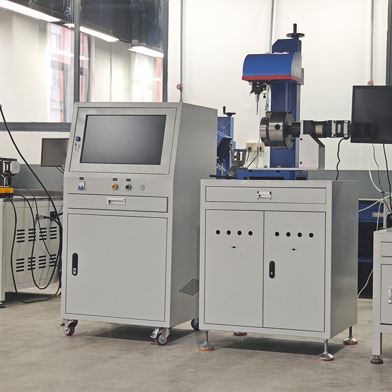 Split Flange Dot Peen Vertical Rotary Marking Machine pic.