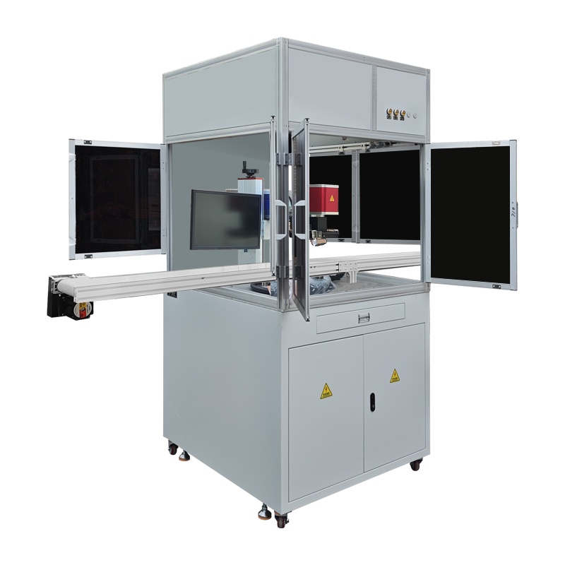 Inline Automatic Enclosed MOPA Fiber Laser Marker machine
