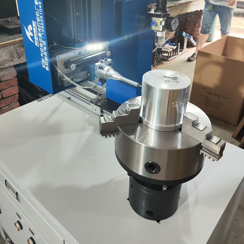 Compact Desktop Flange Dot Peen Horizontal Rotary Marker