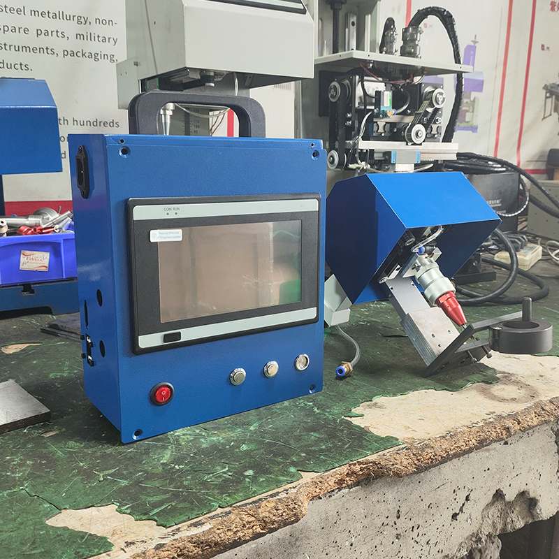 Handheld Small Bottle Gas Cylinder Dot Peen Marking Machine onsite