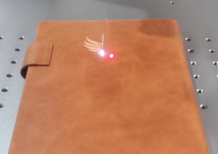 Leather laser marking sample
