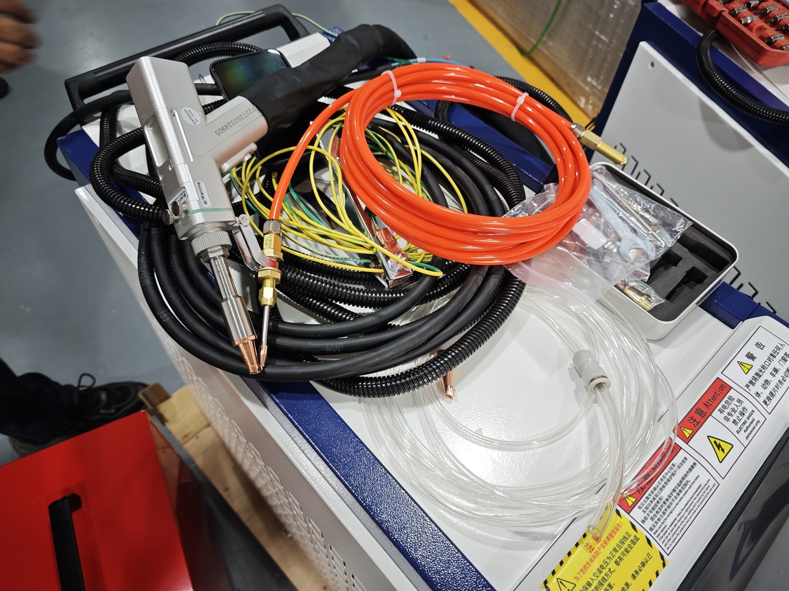 Two 3000W handheld laser welding machines ready for shipment to customer