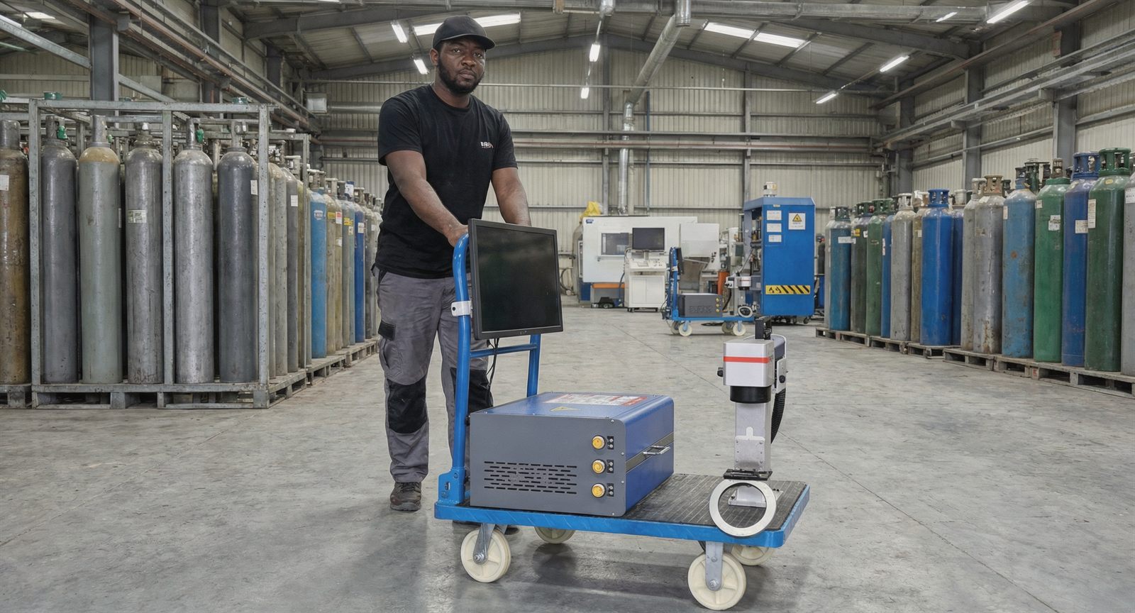 Handheld laser cylinder marking machine front panel and control interface