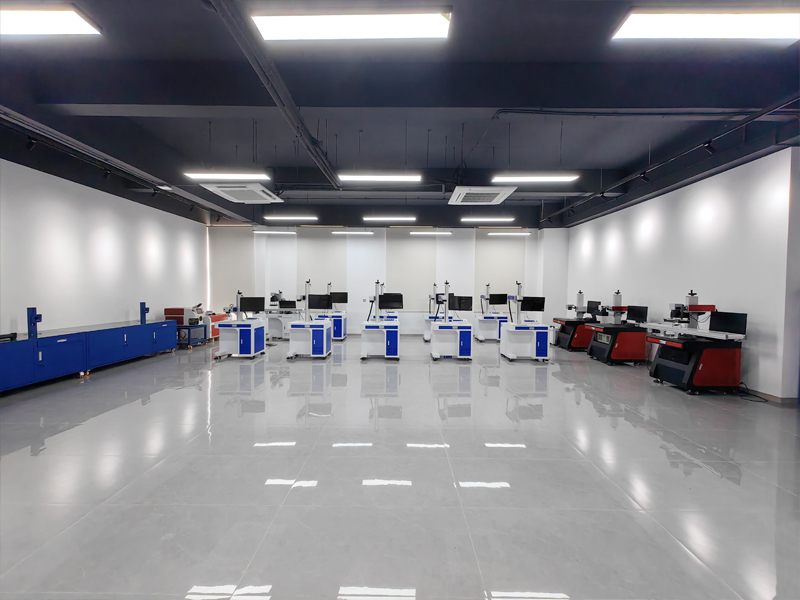 Eight 50W MOPA fiber laser marking machines ready for shipment to smartphone manufacturer