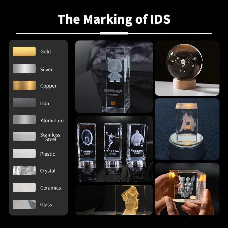 Crystal glass UV laser subsurface engraving machine sample display