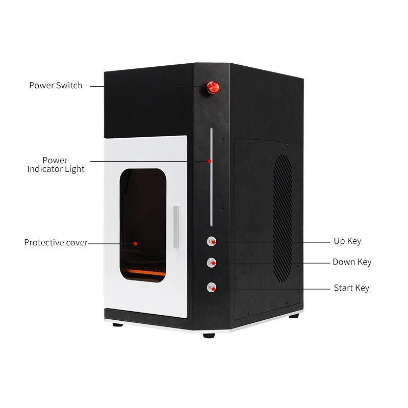 Enclosed UV laser crystal engraving machine control panel and safety door