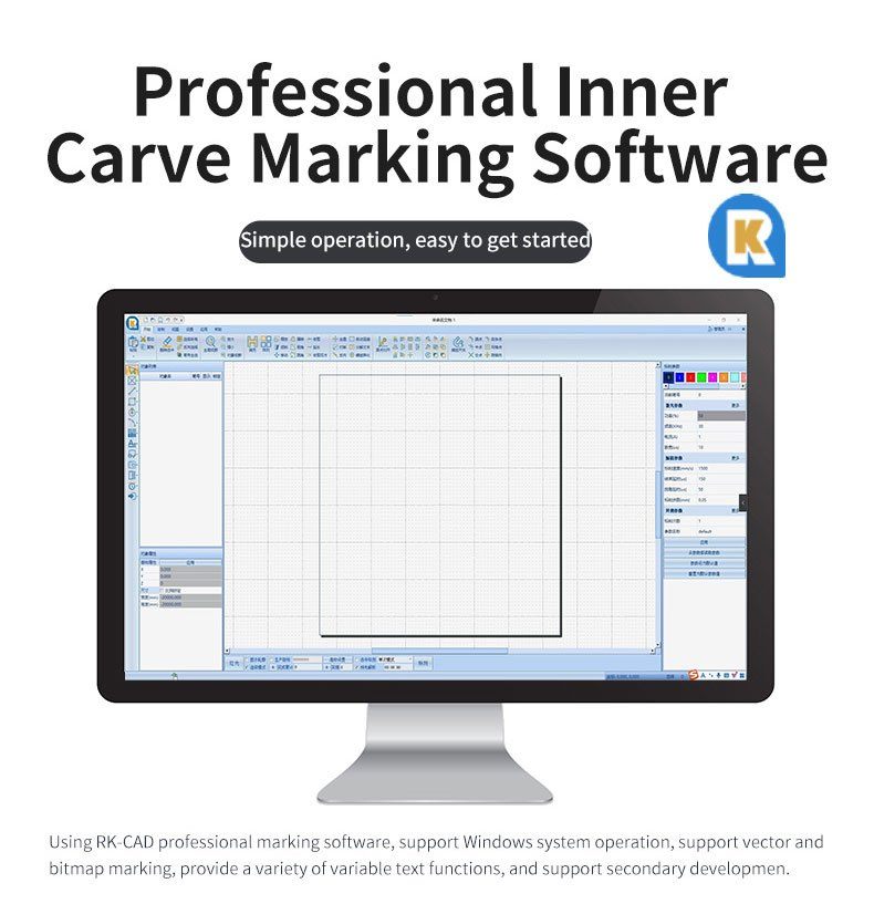 Professional inner carve marking software for 3D crystal engraving