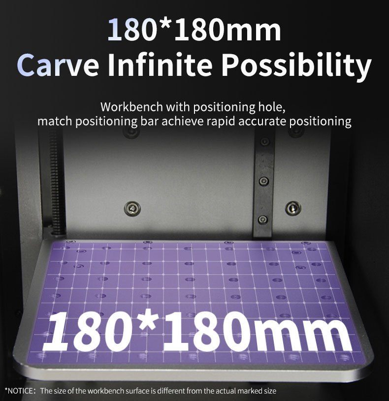 180 by 180 mm fixture positioning workbench for crystal engraving