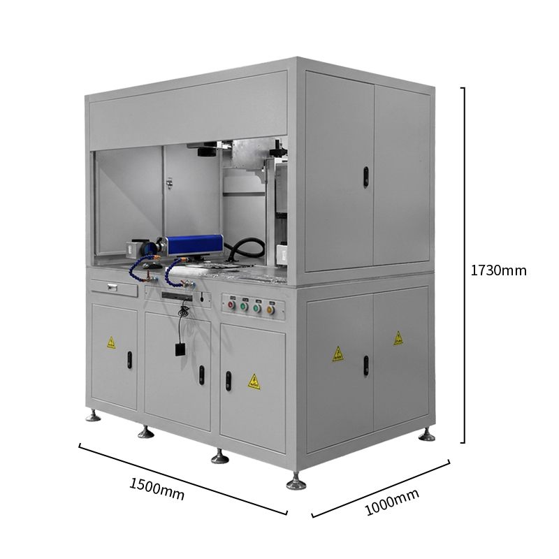 Semi-enclosed MOPA laser marking machine front angle