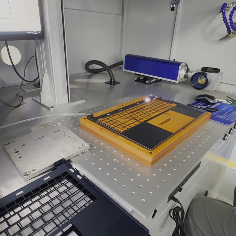 Semi-enclosed 3 in 1 MOPA fiber laser marking workstation