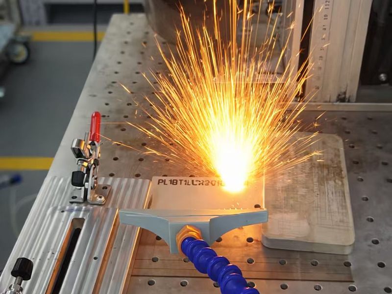Laser surface processing on a structural metal component
