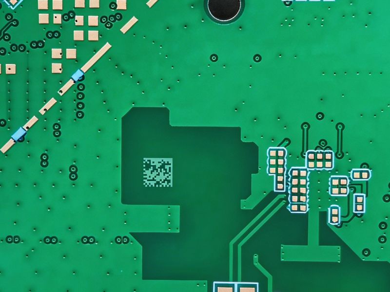 Laser QR code marking on a signal or control circuit board