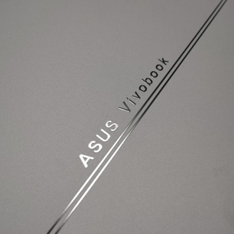 Laser marked logo on metal sample