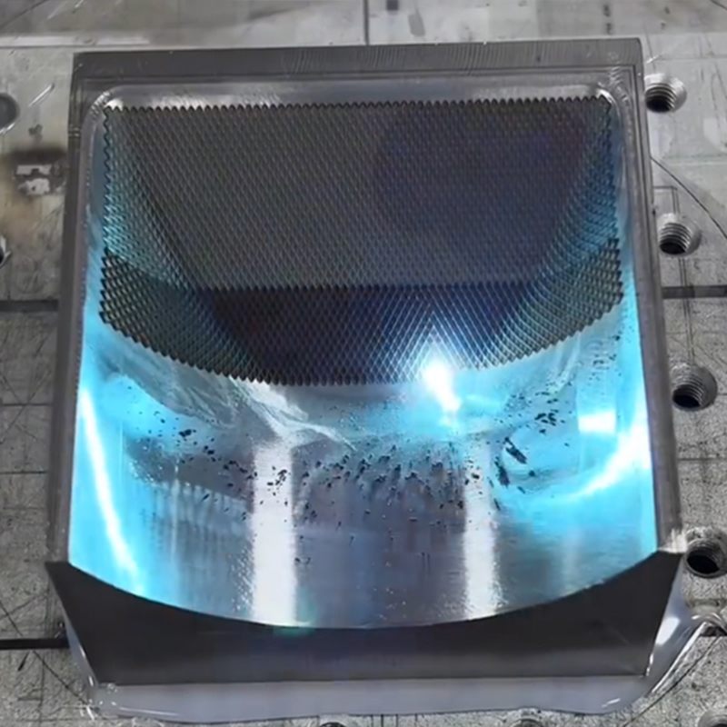 Laser marking on curved metal surface sample