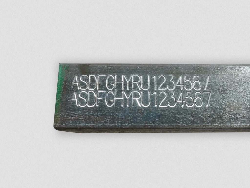Marking Samples of Handheld Pneumatic Scribing Machine for Steel VIN Plates
