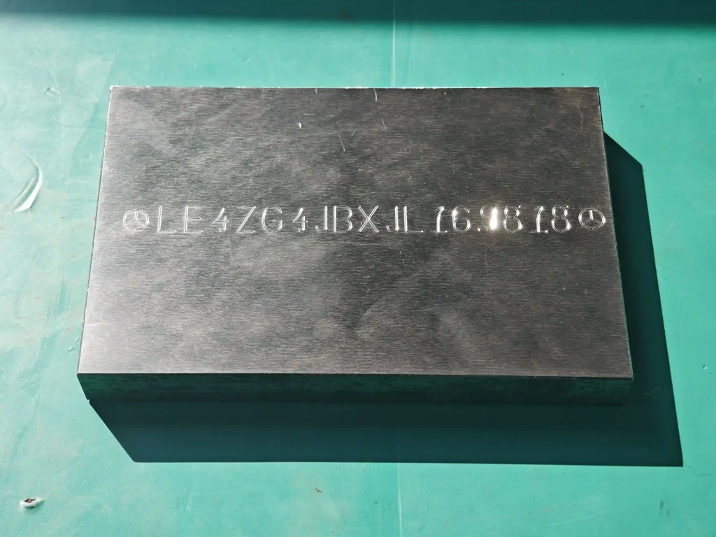 Marking Samples of Handheld Pneumatic Scribing Machine for Steel VIN Plates
